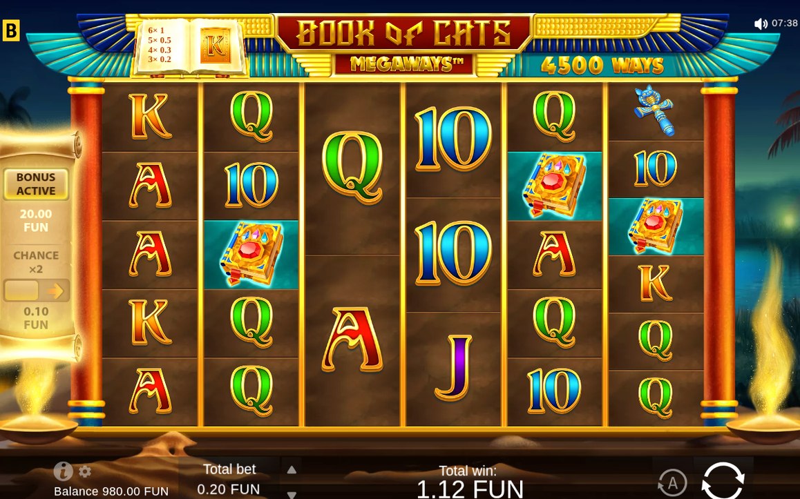 Golden Book multiplier applied to a Free Spins win