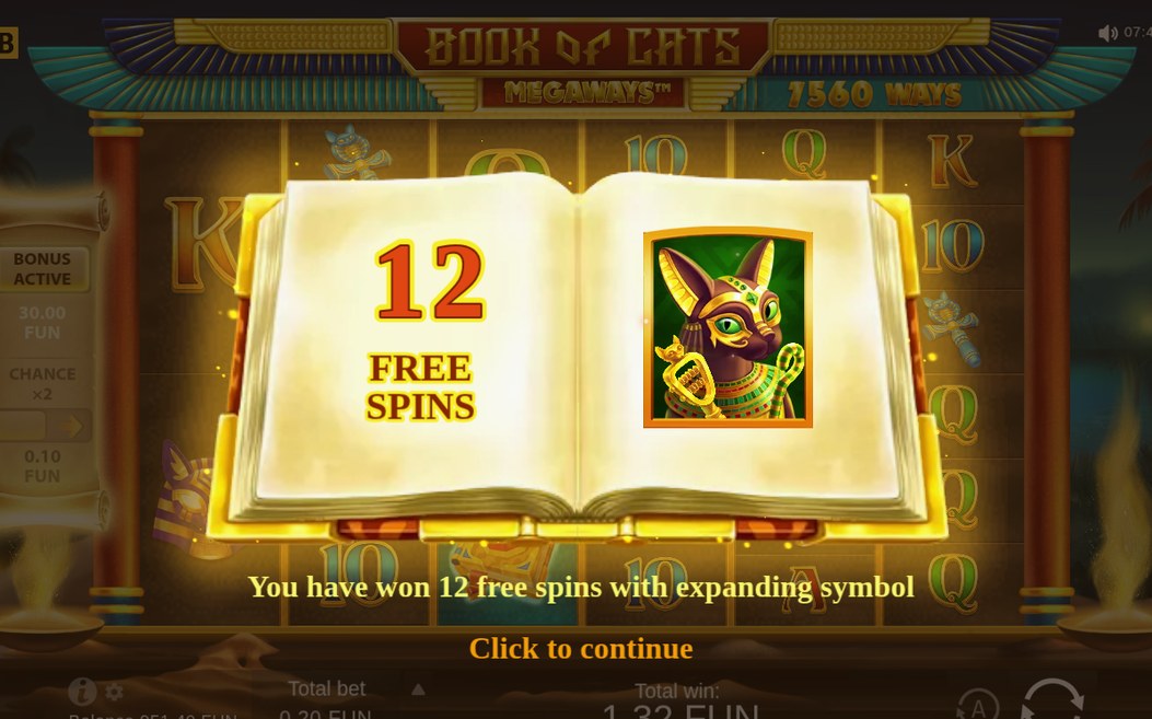Free Spins round, Expanding symbol filling a reel